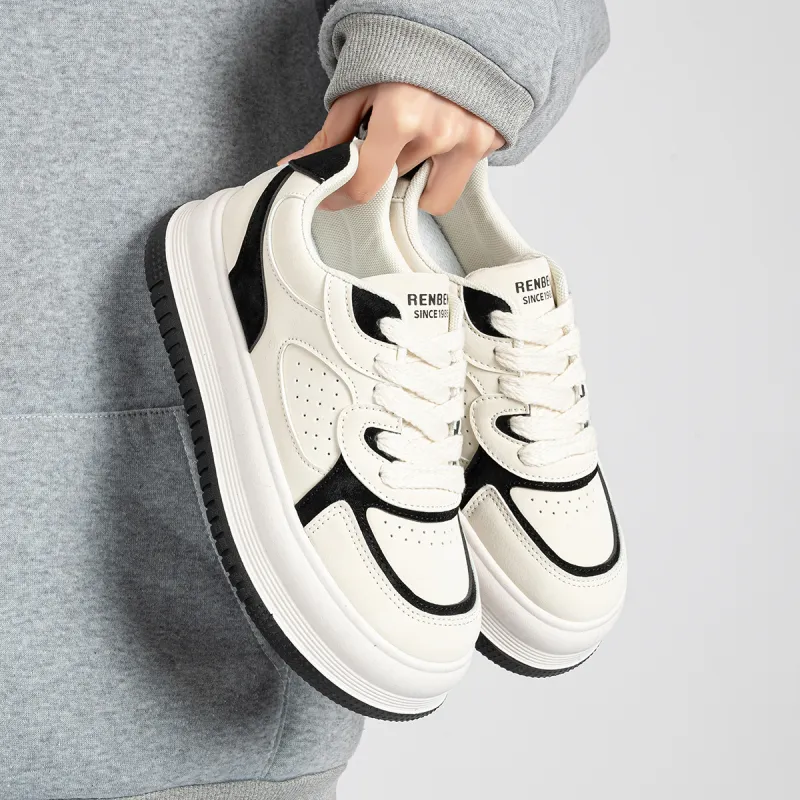 Humanism 1986 Wear-Resistant Lightweight Breathable Supportive Height Increasing Low-Top Skateboard Shoes Women's-1