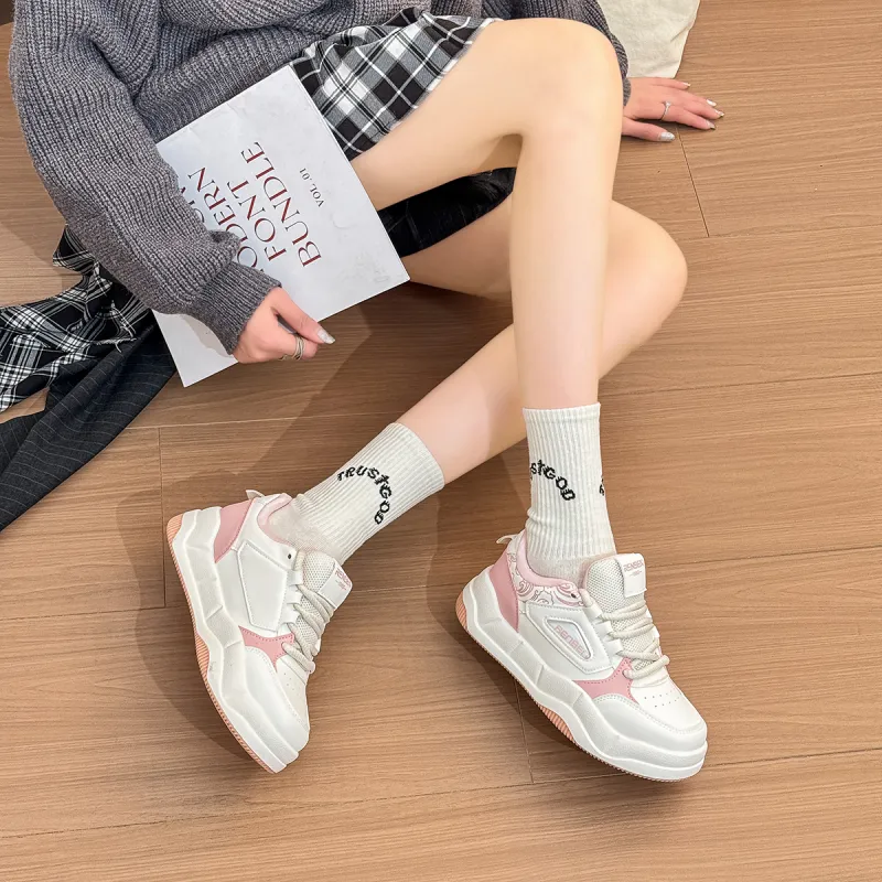 Humanism 1986 Cushioned Wear-Resistant Lightweight Supportive Height Increasing Low-Top Skateboard Shoes Women's-14