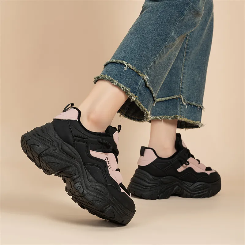 Humanism 1986 Chunky Sneakers Women's Low Top Black-9