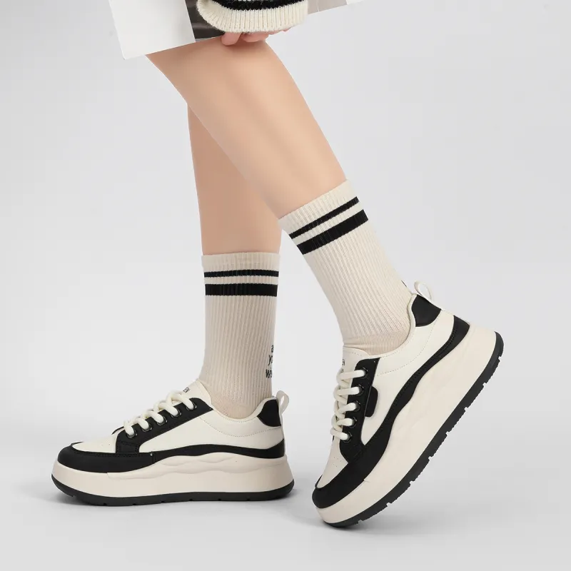 Humanism 1986 Chunky Sneakers Women's Low Top White/Black/White/White/Red/White/Khaki-9