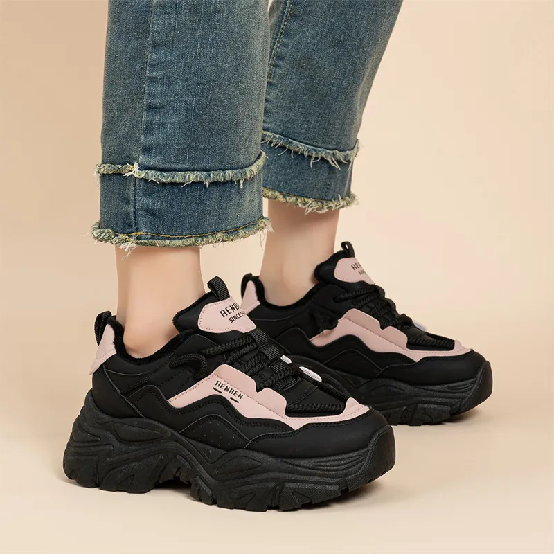 Humanism 1986 Chunky Sneakers Women's Low Top Black-8
