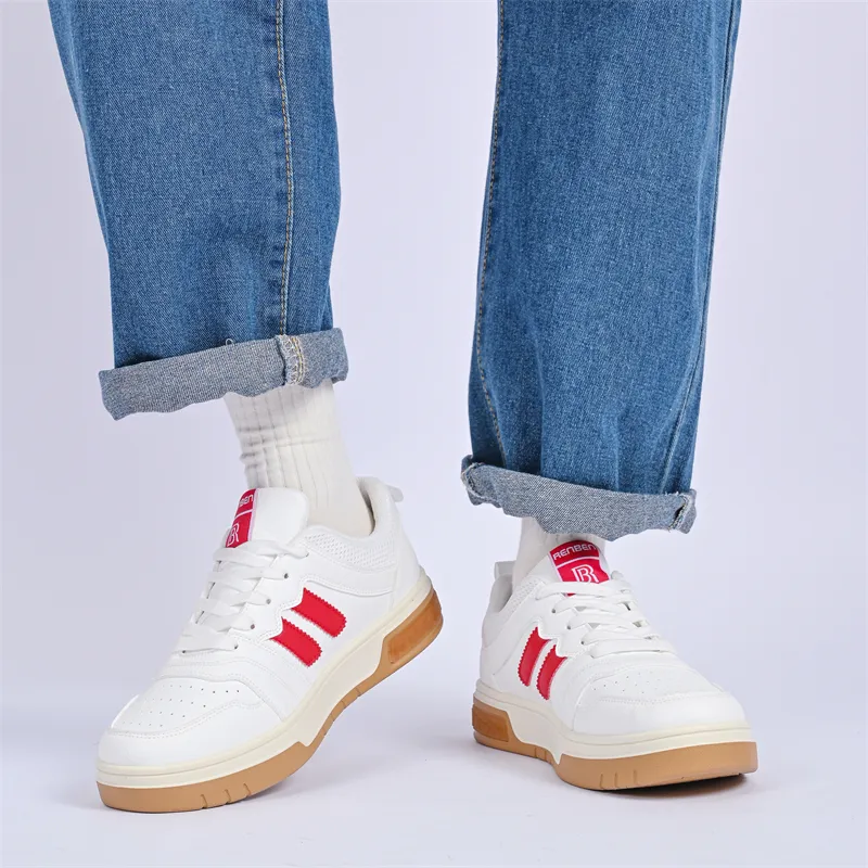 Humanism 1986 Skateboard Shoes Men Low Top White Red/White Black-7