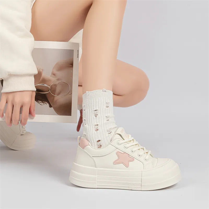 Humanism 1986 Skateboard Shoes Women's Low Top White Black/Pink White-19