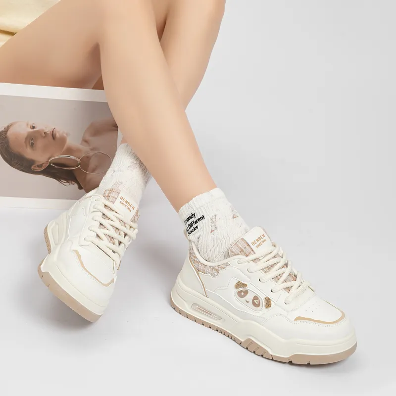 Humanism 1986 Skateboard Shoes Women's Low Top White/White Green/White Khaki/Pink White-18