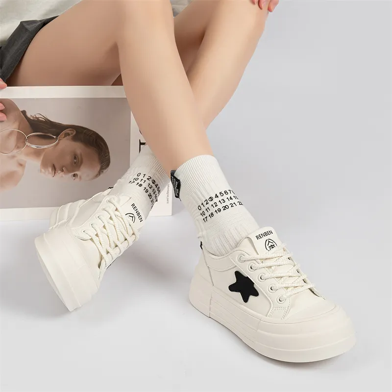 Humanism 1986 Skateboard Shoes Women's Low Top White Black/Pink White-6