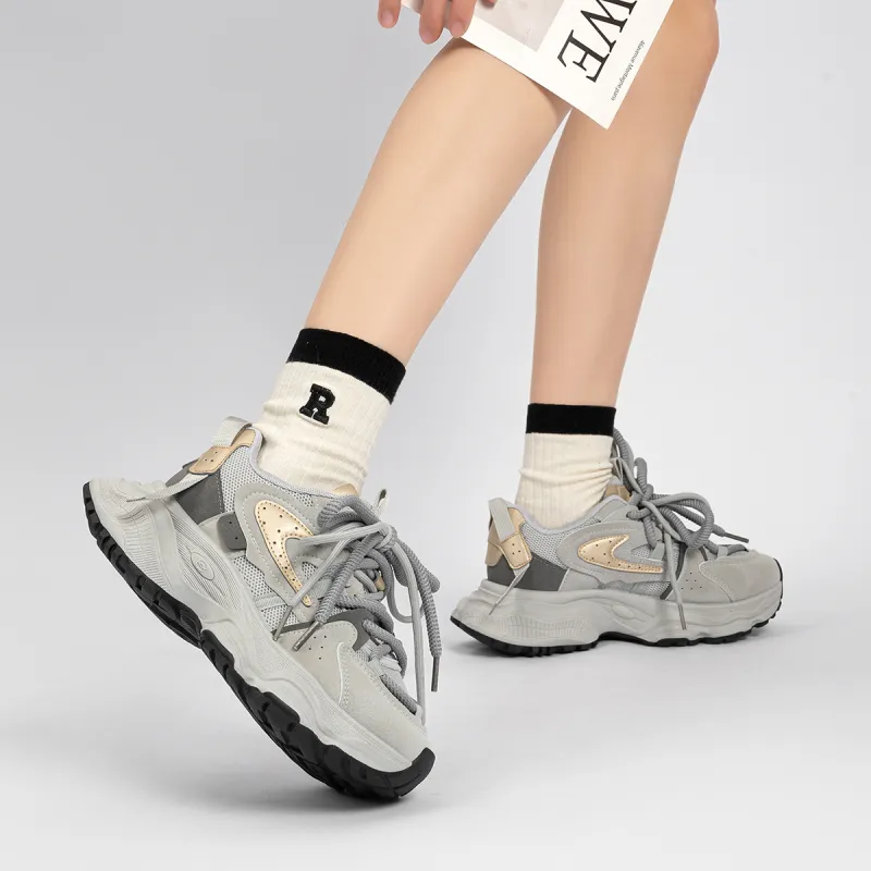 Humanism 1986 Cushioned Anti-Slip Wear-Resistant Lightweight Height Increasing Low-Top Chunky Sneakers Women's-4