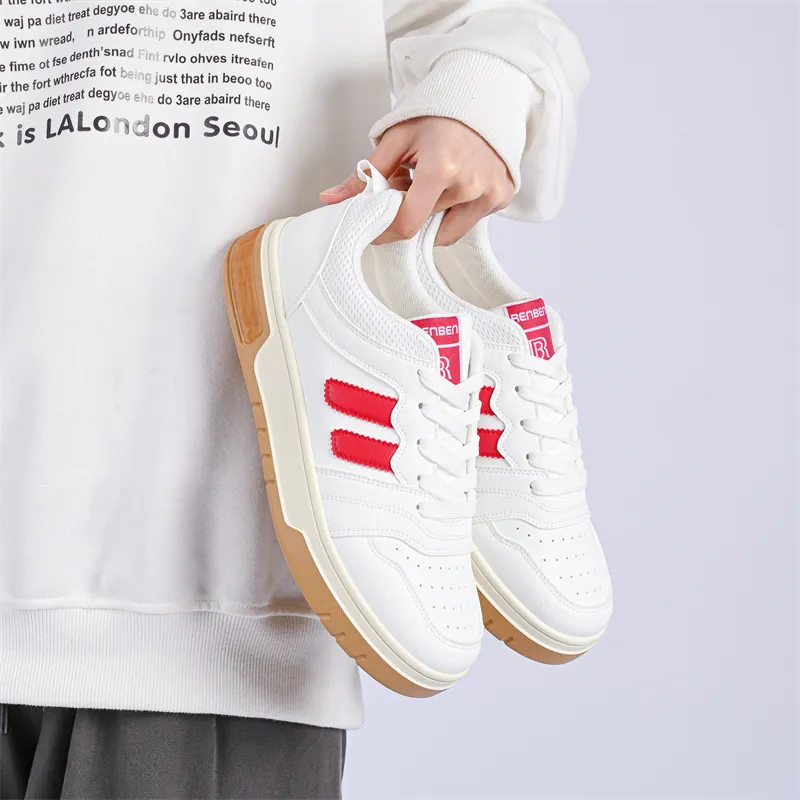 Humanism 1986 Skateboard Shoes Men Low Top White Red/White Black-5