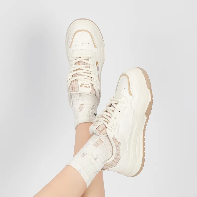 Humanism 1986 Skateboard Shoes Women's Low Top White/White Green/White Khaki/Pink White-22