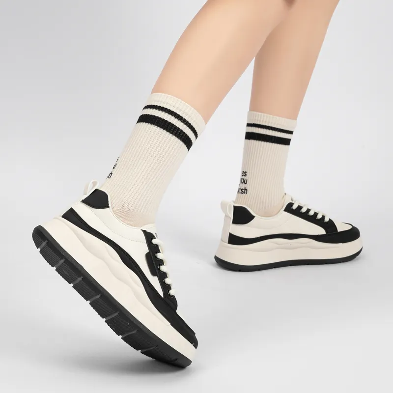 Humanism 1986 Chunky Sneakers Women's Low Top White/Black/White/White/Red/White/Khaki-10