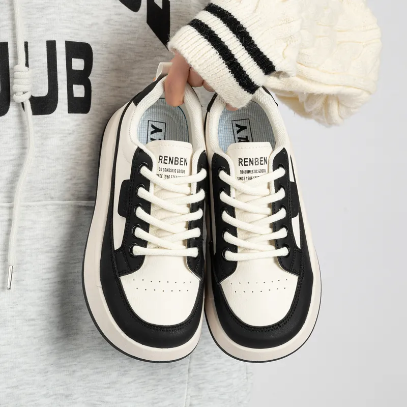 Humanism 1986 Chunky Sneakers Women's Low Top White/Black/White/White/Red/White/Khaki-6