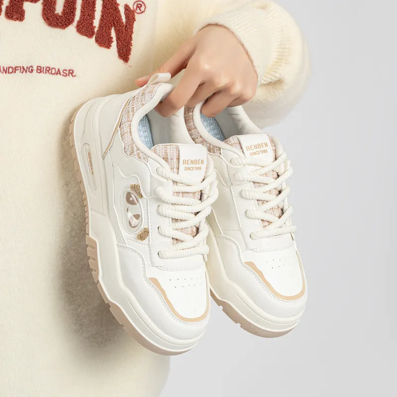 Humanism 1986 Skateboard Shoes Women's Low Top White/White Green/White Khaki/Pink White-17