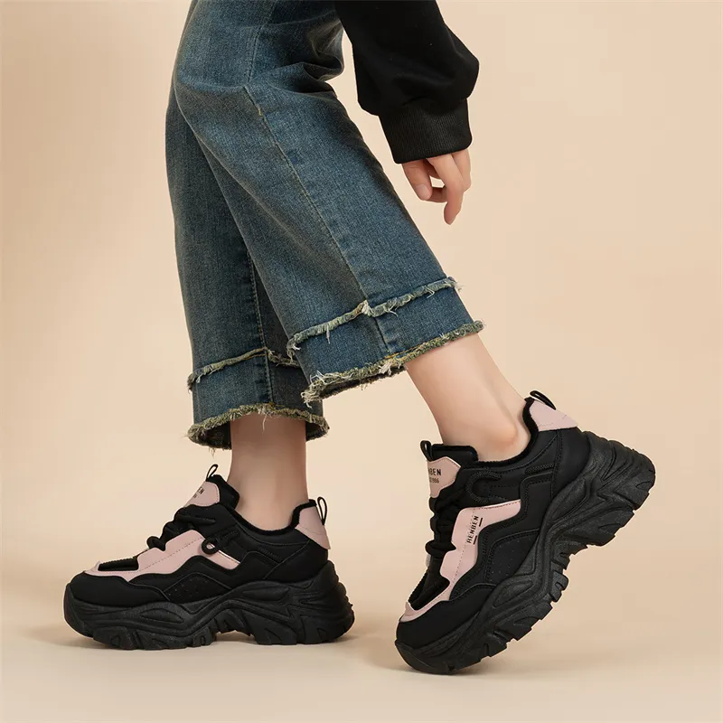 Humanism 1986 Chunky Sneakers Women's Low Top Black-7
