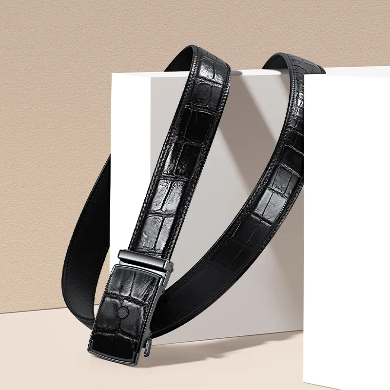 AOKANG Crocodile Leather Belts Men's 3.5CM-3