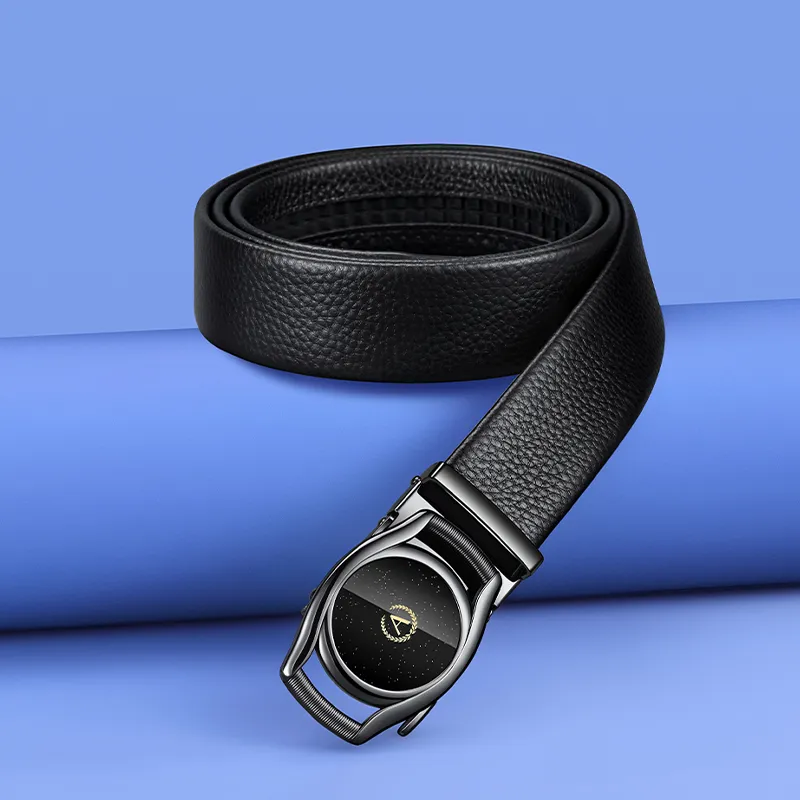 AOKANG Genuine Cow Leather Belts Men's 3.5CM-2