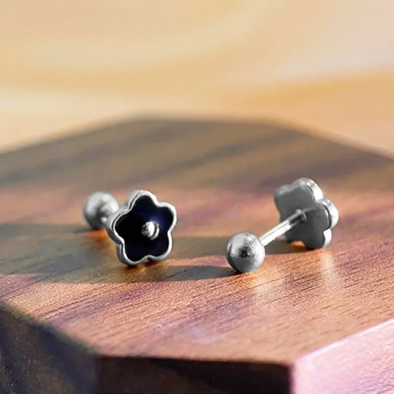 AIDIER S 999 Fine Silver Stud Earrings Women's-3
