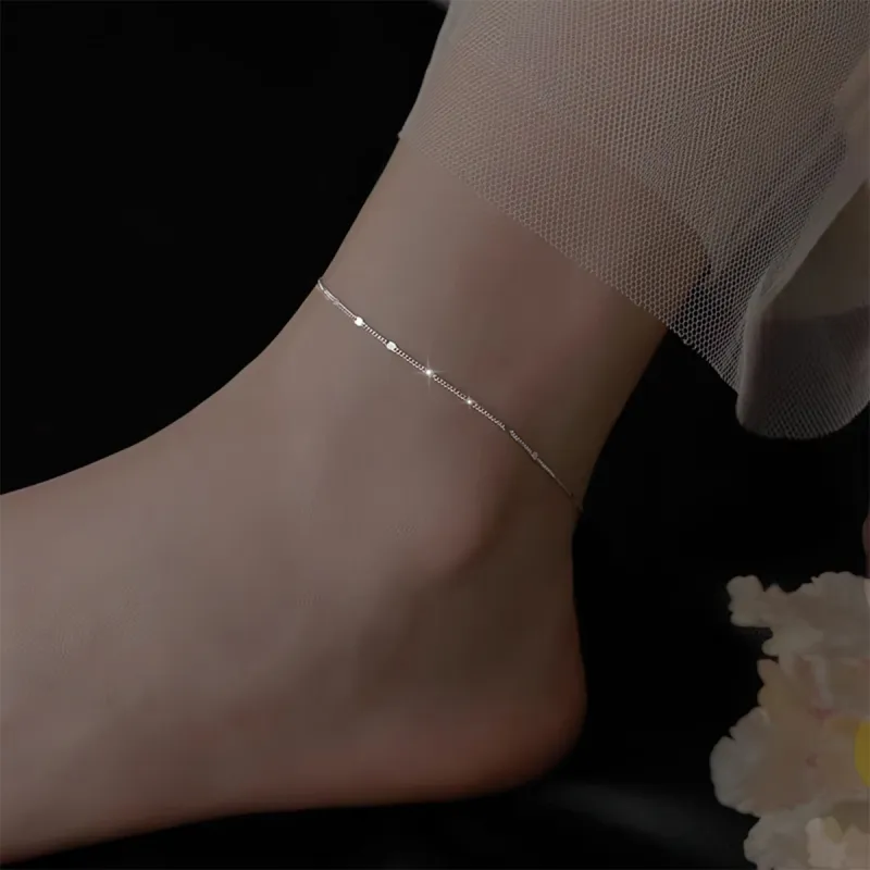 AIDIER 925 Sterling Silver Anklets Women's-4