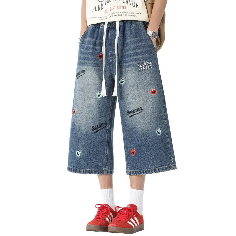 SESAME STREET Denim Shorts Unisex-5