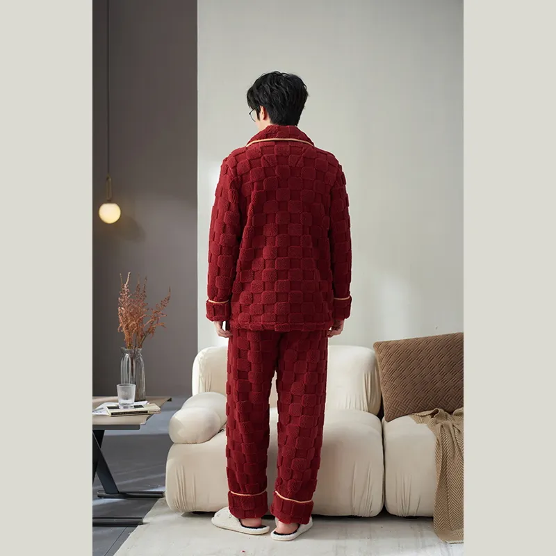 The Story Of The Flower Season Pajama Set Men's Red-1