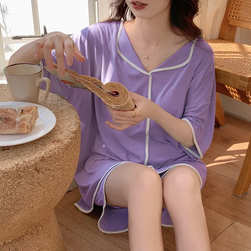 The Story Of The Flower Season Pajama Set Women's Light Purple-8