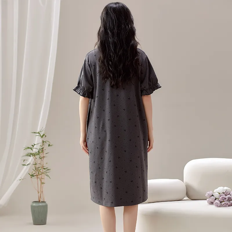 The Story Of The Flower Season Nightgown Women's Black-1