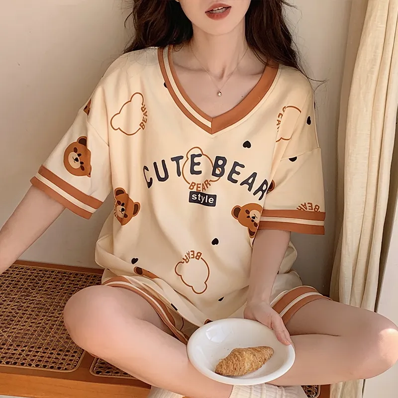 The Story Of The Flower Season Pajama Set Women's Apricot-2