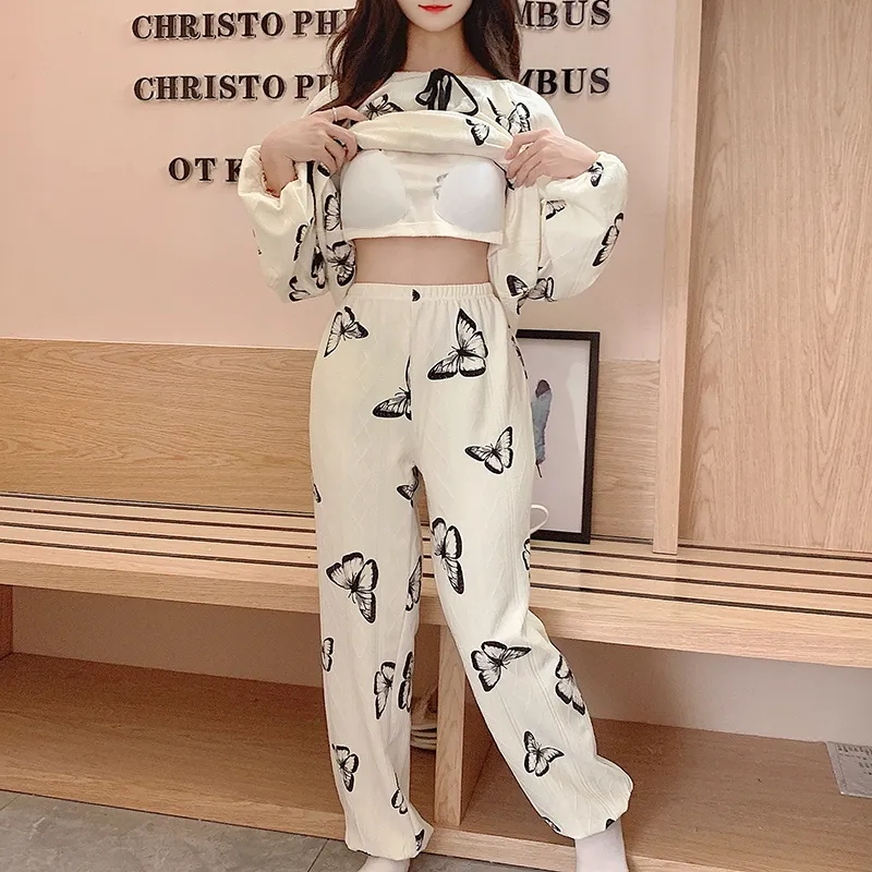 The Story Of The Flower Season Pajama Set Women's Ivory-2