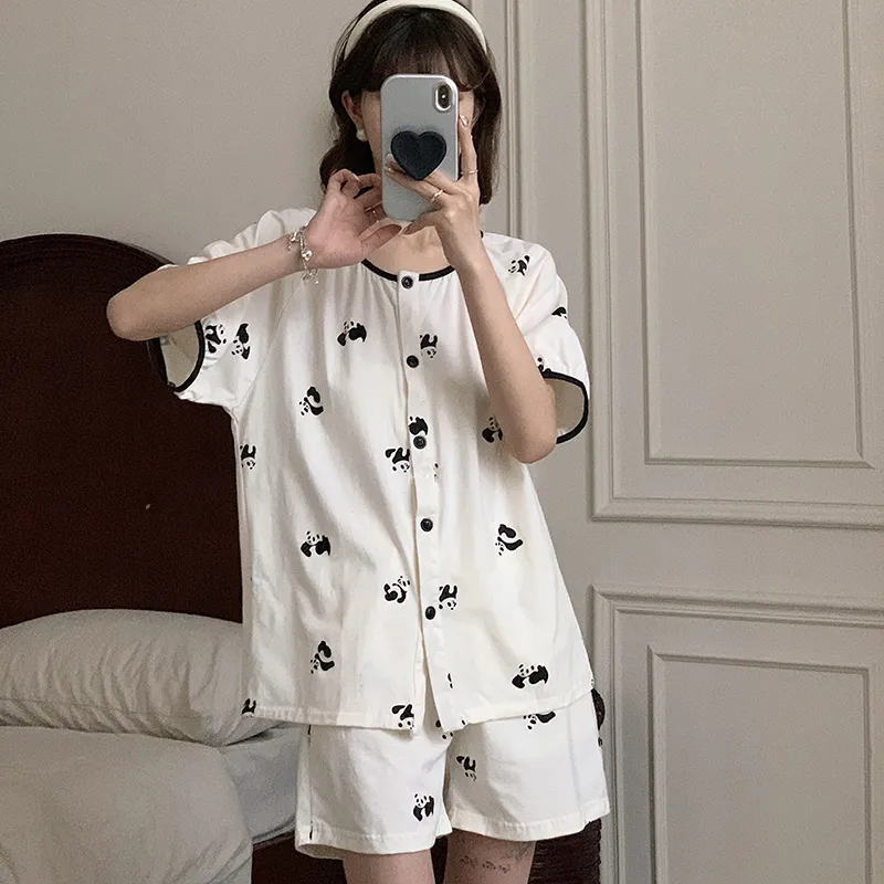 The Story Of The Flower Season Pajama Set Women's White-6