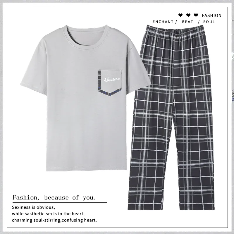 The Story Of The Flower Season Pajama Set Men's Silver-1
