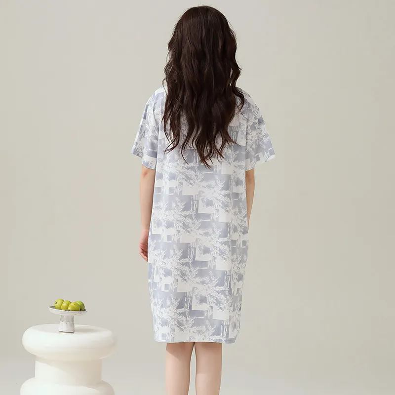 The Story Of The Flower Season Nightgown Women's Blue-1