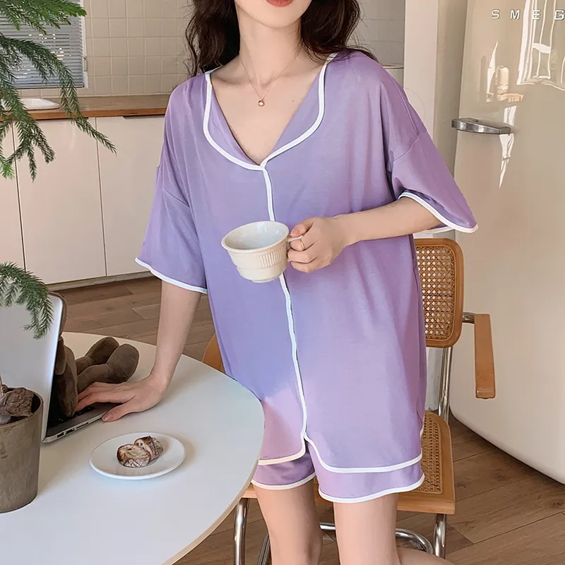 The Story Of The Flower Season Pajama Set Women's Light Purple-2