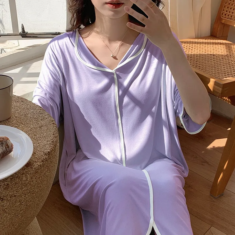 The Story Of The Flower Season Nightgown Women's Light Purple-4