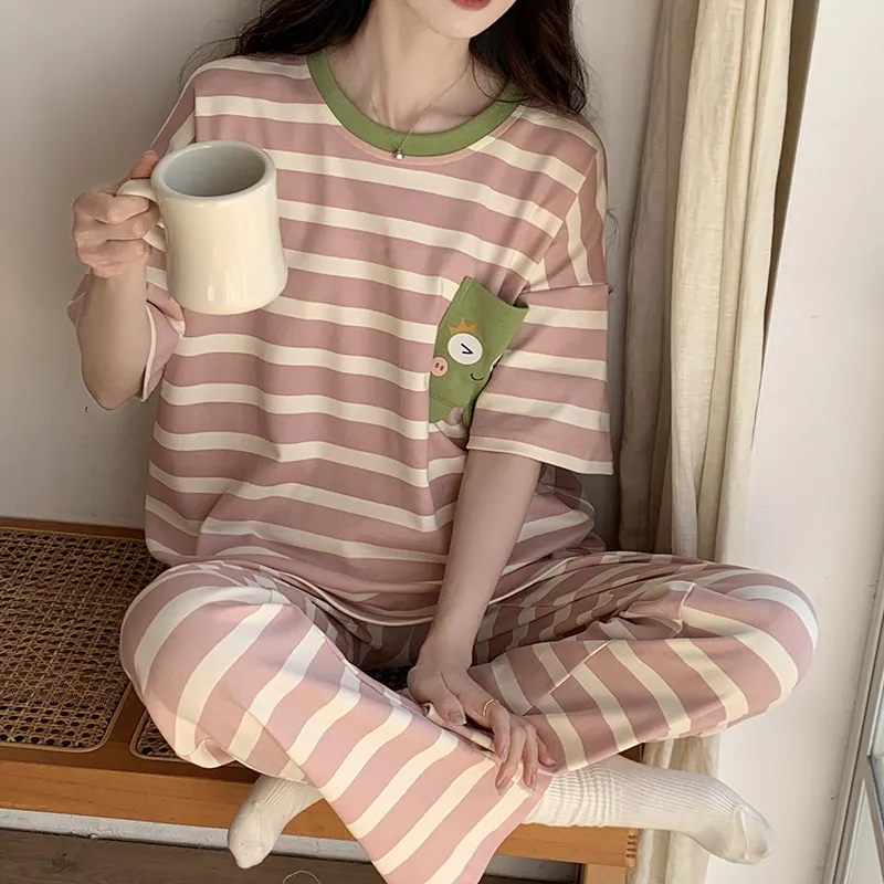 The Story Of The Flower Season Pajama Set Women's Pink-1
