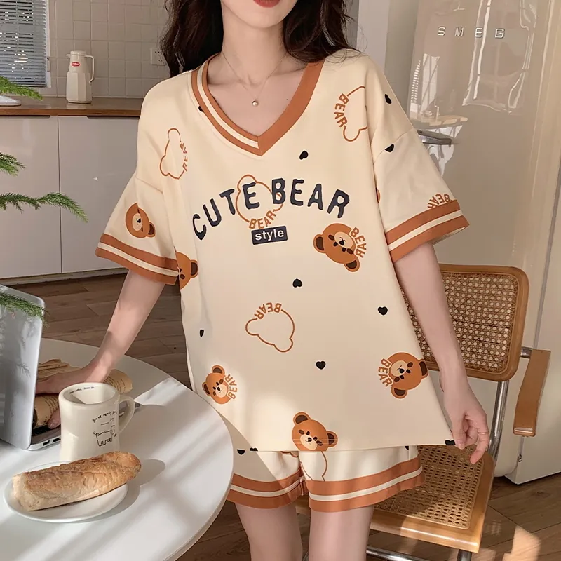 The Story Of The Flower Season Pajama Set Women's Apricot-3