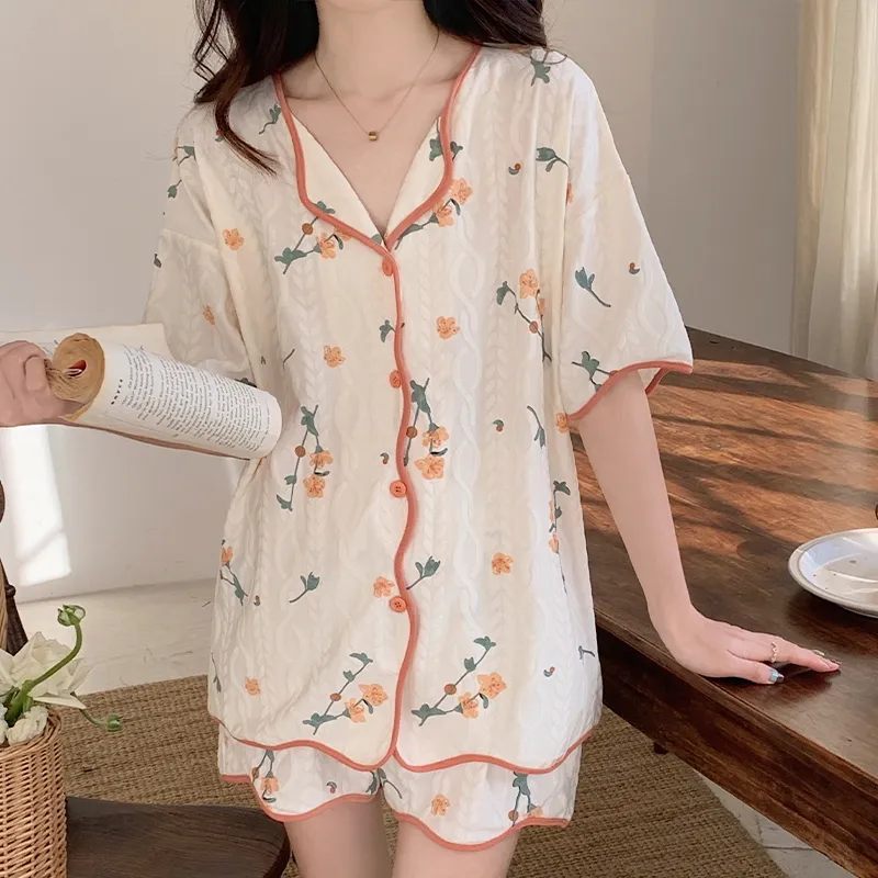 The Story Of The Flower Season Pajama Set Women's Ecru-2