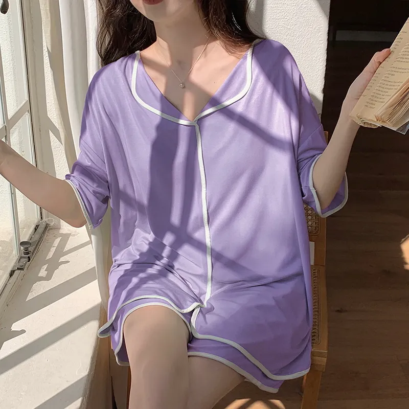 The Story Of The Flower Season Pajama Set Women's Light Purple-7