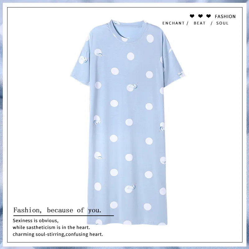 The Story Of The Flower Season Nightgown Women's Light Blue-1
