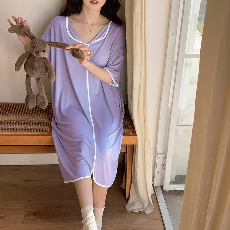 The Story Of The Flower Season Nightgown Women's Light Purple-7