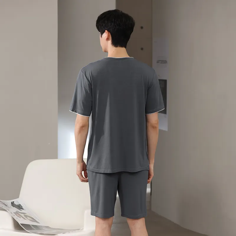 The Story Of The Flower Season Pajama Set Men's Dark Gray-1