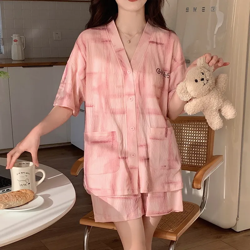 The Story Of The Flower Season Pajama Set Women's Dark Pink-4