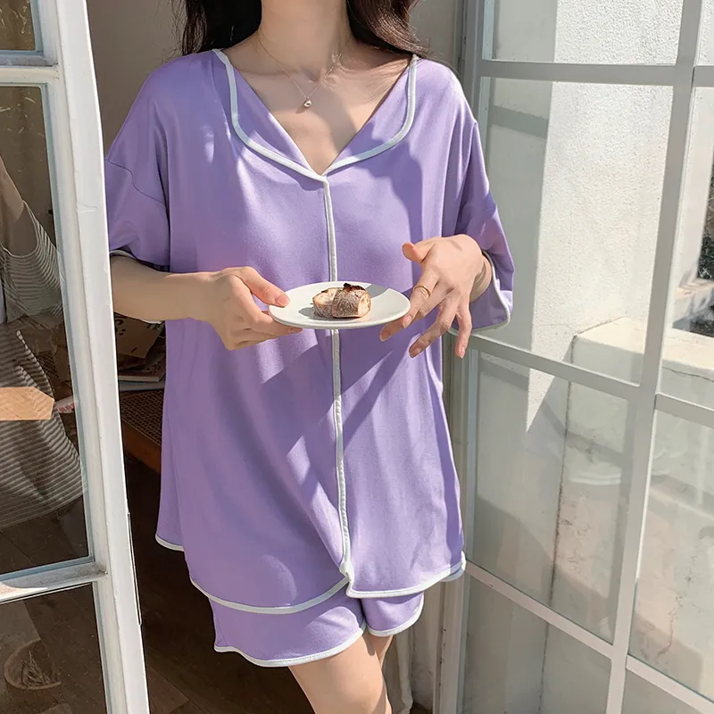 The Story Of The Flower Season Pajama Set Women's Light Purple-5