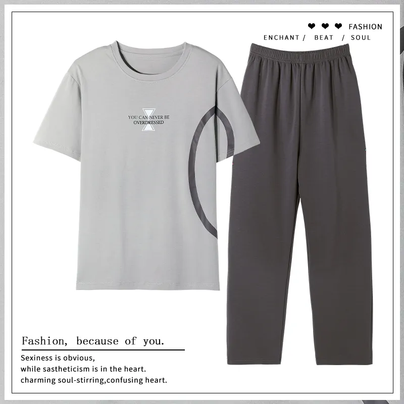 The Story Of The Flower Season Pajama Set Men's Silver-1