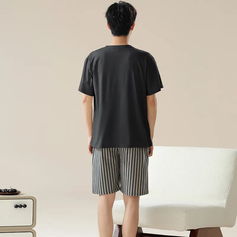 The Story Of The Flower Season Pajama Set Men's Black-1