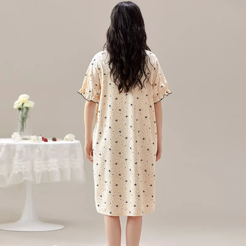 The Story Of The Flower Season Nightgown Women's Apricot-1