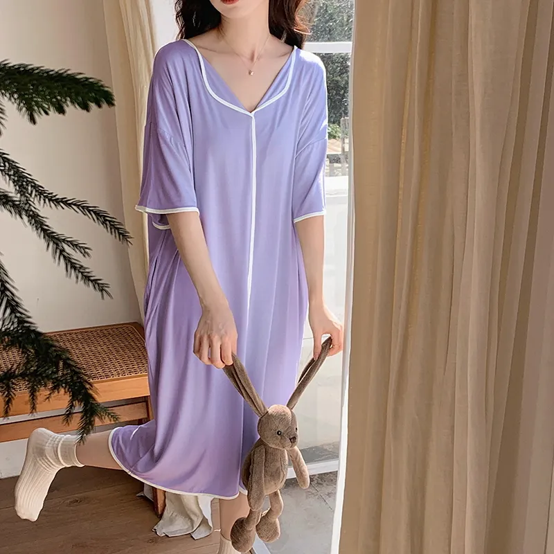 The Story Of The Flower Season Nightgown Women's Light Purple-6