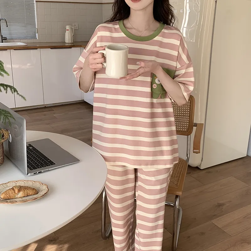 The Story Of The Flower Season Pajama Set Women's Pink-3