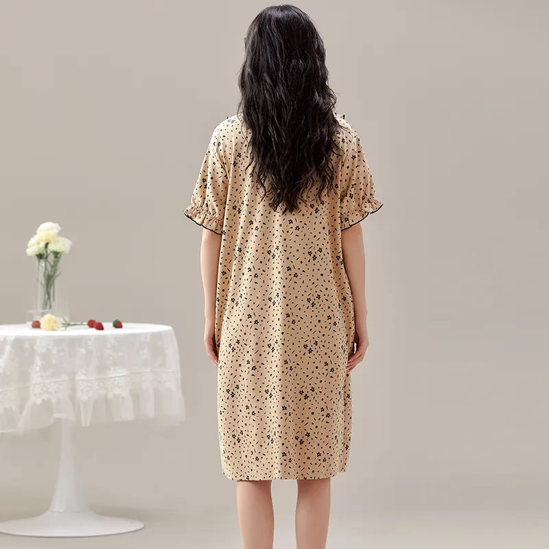 The Story Of The Flower Season Nightgown Women's Tan-1