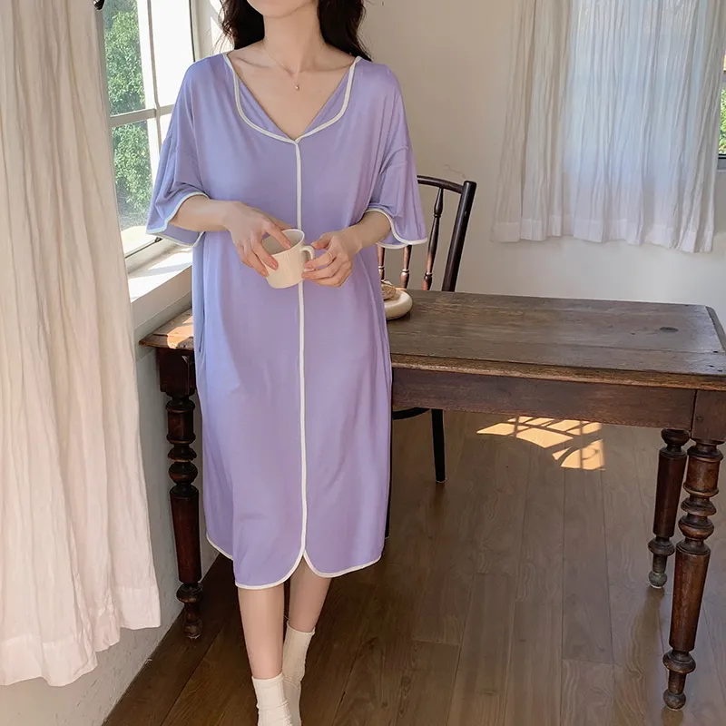 The Story Of The Flower Season Nightgown Women's Light Purple-8