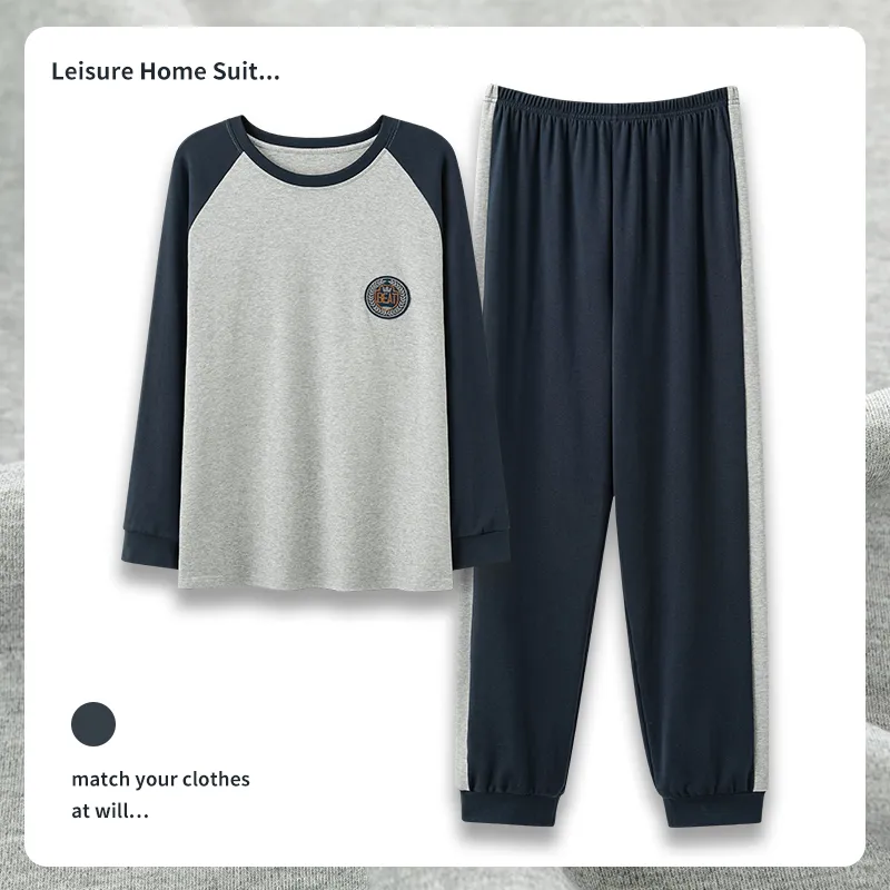 The Story Of The Flower Season Pajama Set Men's Gray-1