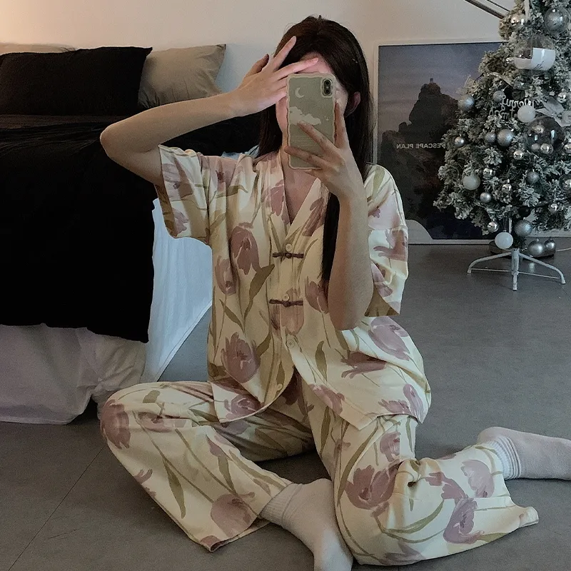 The Story Of The Flower Season Pajama Set Women's Multicolor-4