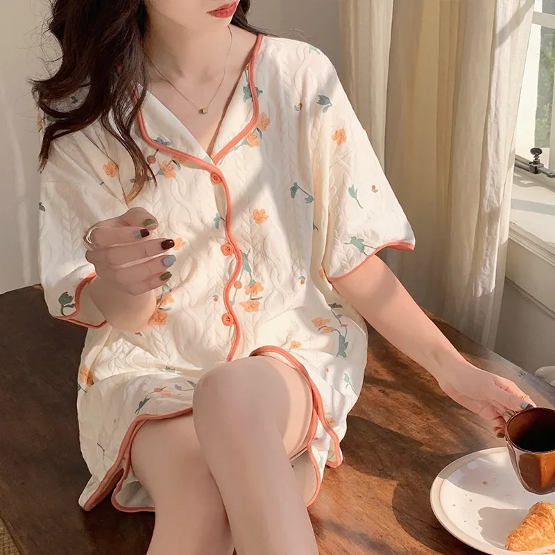 The Story Of The Flower Season Pajama Set Women's Ecru-4
